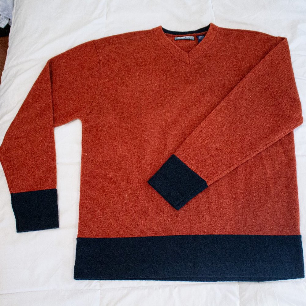 Authentic STRUCTURE Shetland Wool Vintage Sweater Orange